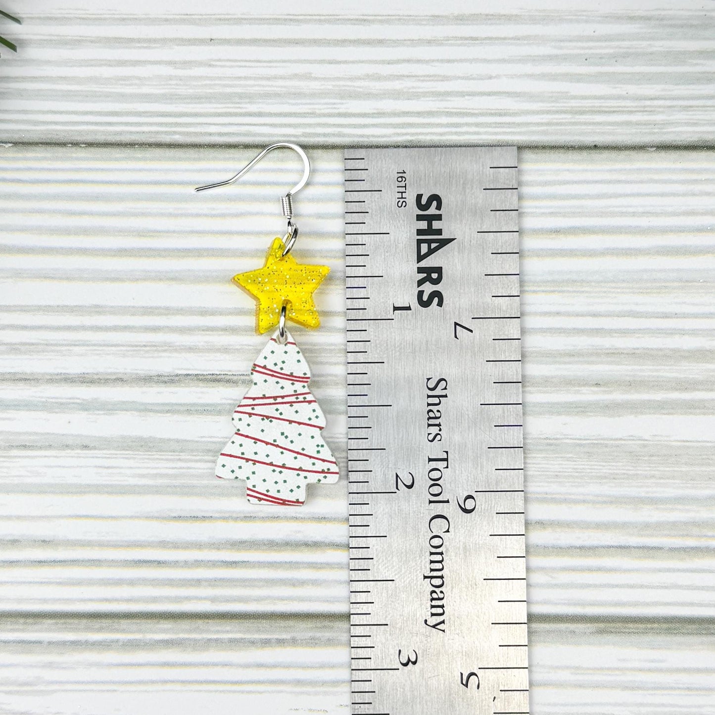 Christmas Tree Cake Dangle Acrylic Earrings