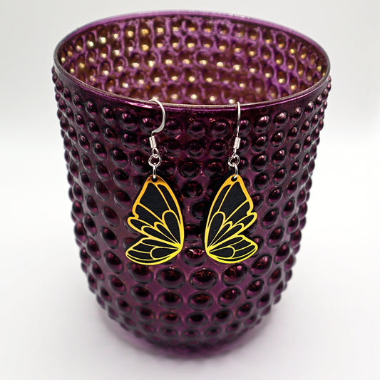 Iridescent Butterfly Wing Acrylic Earrings