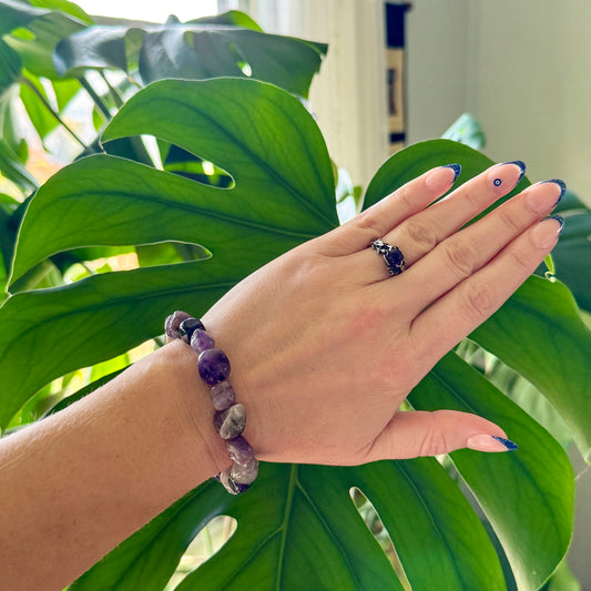 Amethyst Tumbled Stone Bracelet