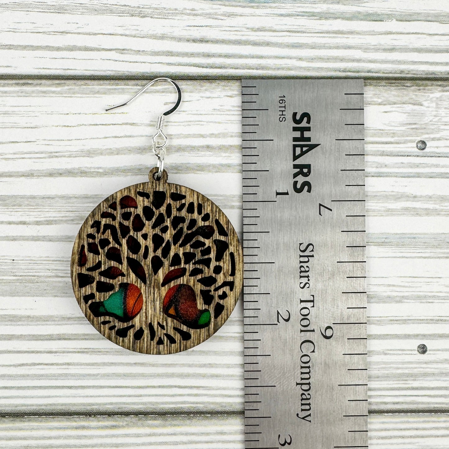 Tree of Life Suncatcher Wood Earrings