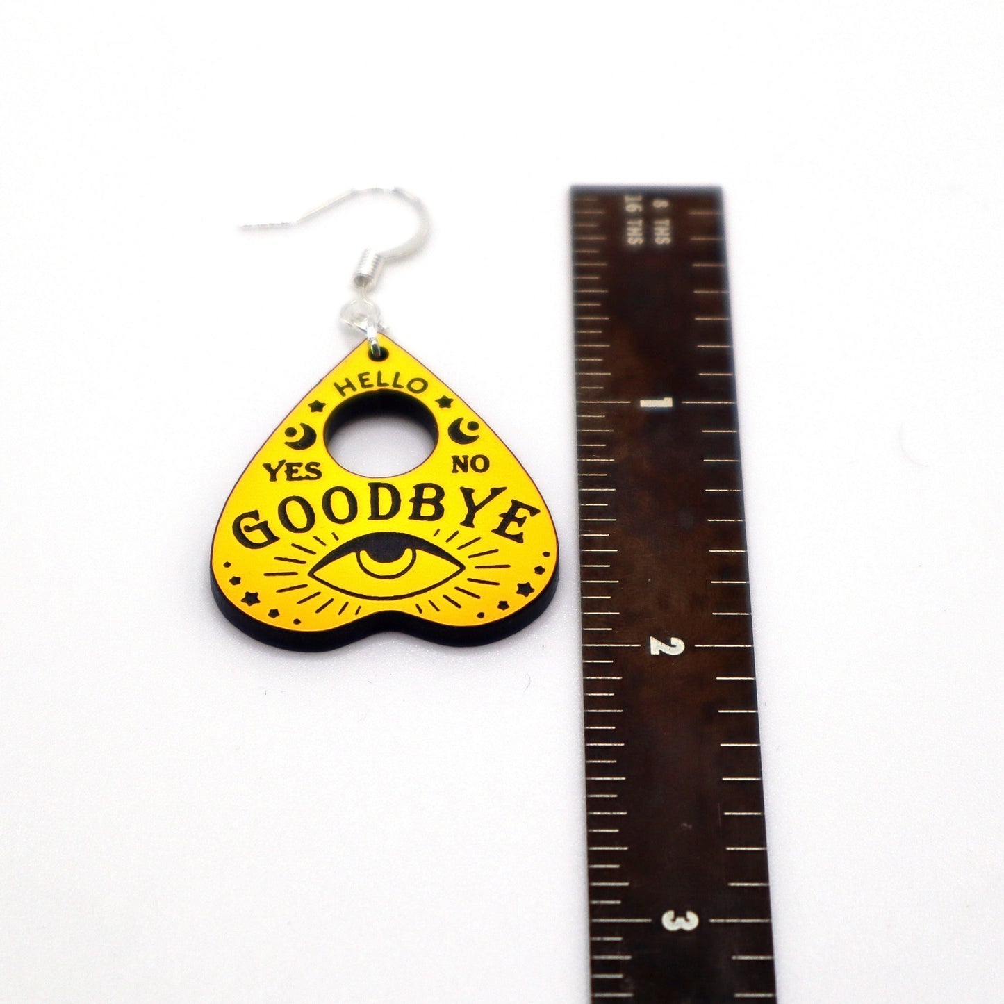 Iridescent Ouija Planchette Acrylic Earrings