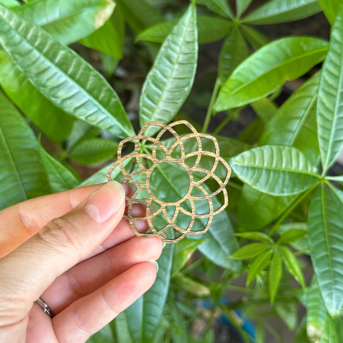Banded Calcite Sphere - 1.8" Stone Ball with Laser Cut Stand