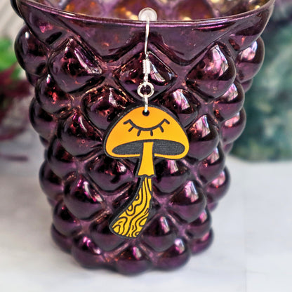 Iridescent Mushroom Earrings