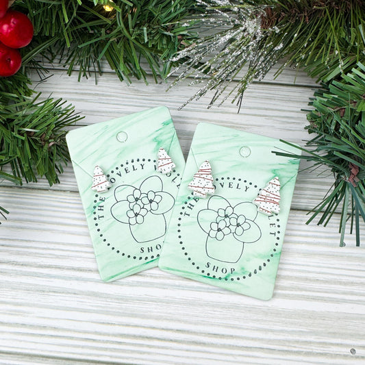 Christmas Tree Cake Stud Earrings