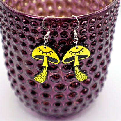 Iridescent Mushroom Earrings