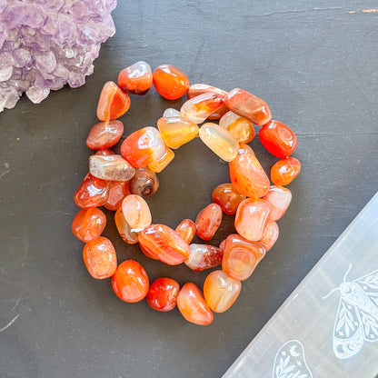 Carnelian Tumbled Stone Bracelet