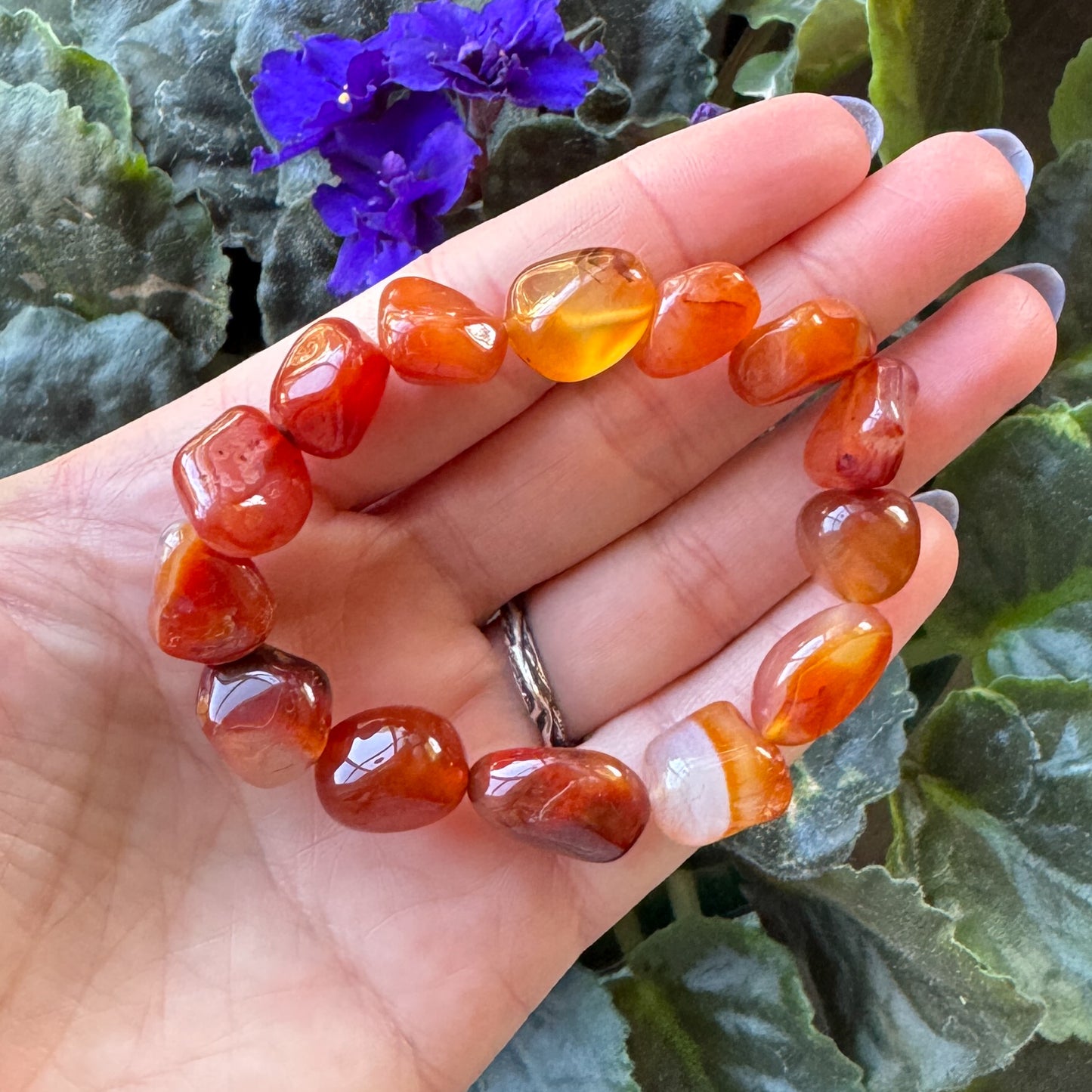 Carnelian Tumbled Stone Bracelet