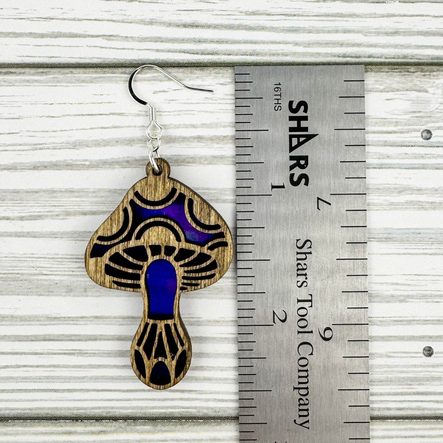 Mushroom Suncatcher Wood Earrings