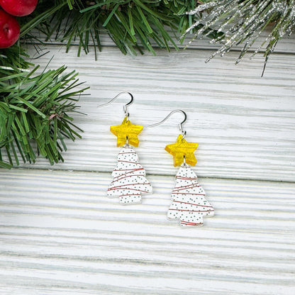 Christmas Tree Cake Dangle Acrylic Earrings