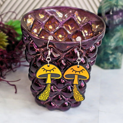 Iridescent Mushroom Earrings