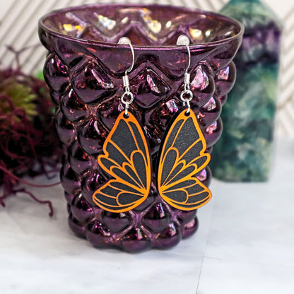 Iridescent Butterfly Wing Acrylic Earrings