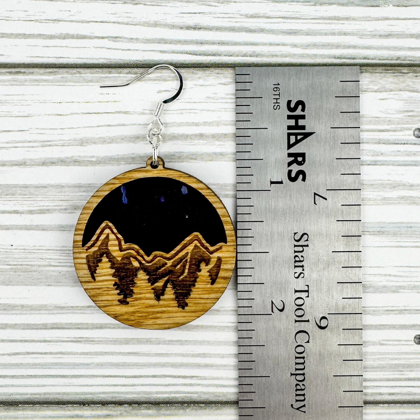 Mountain Forest Suncatcher Wood Earrings
