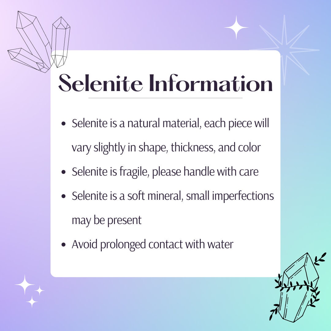 Crescent Moon Engraved Selenite Charging Plate - 4" Satin Spar Carving