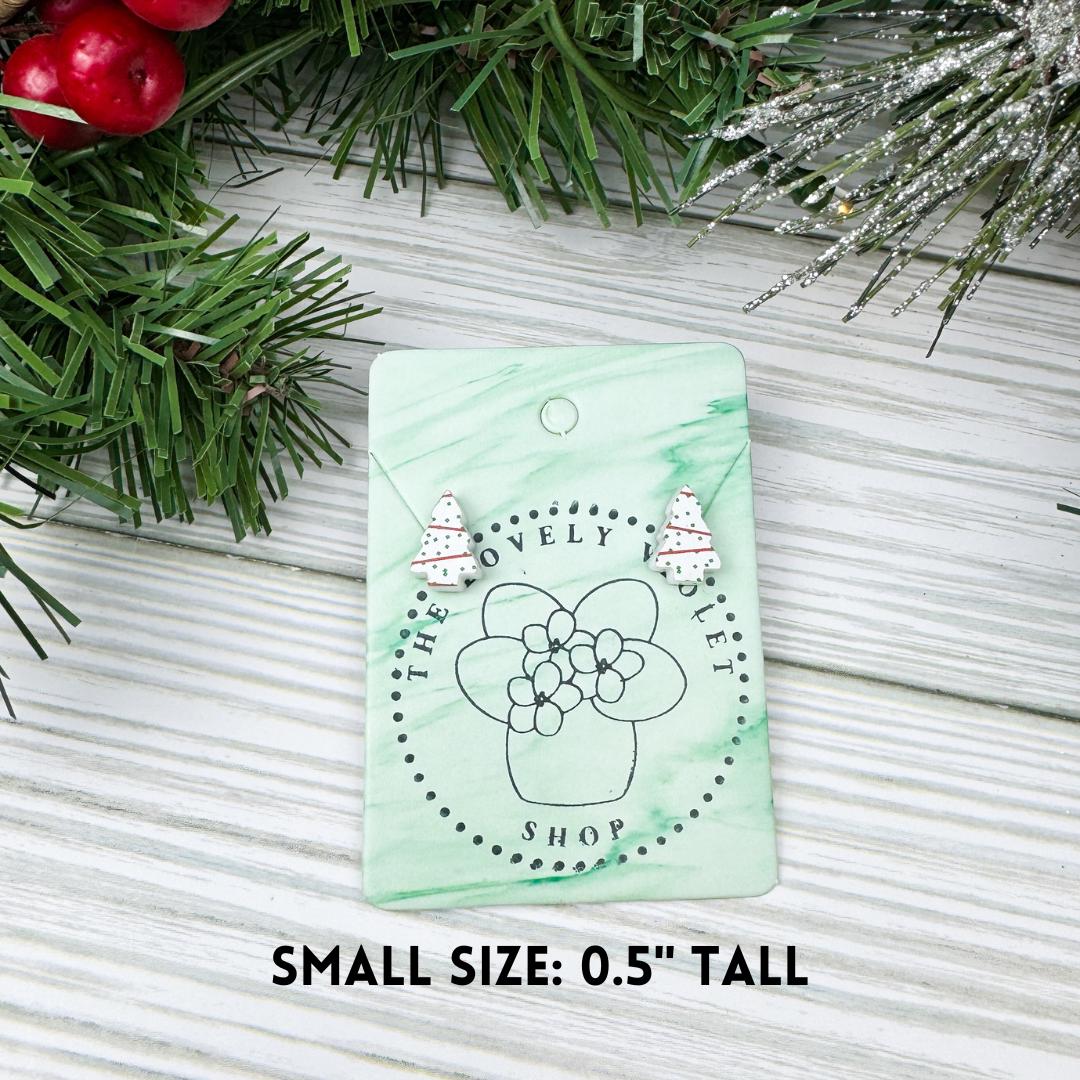 Christmas Tree Cake Stud Earrings